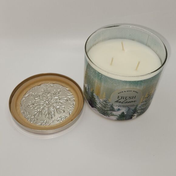 2024 Bath & Body Works Fresh Balsam Scented Candle, 3-Wick, 14.5 oz - Picture 2 of 4